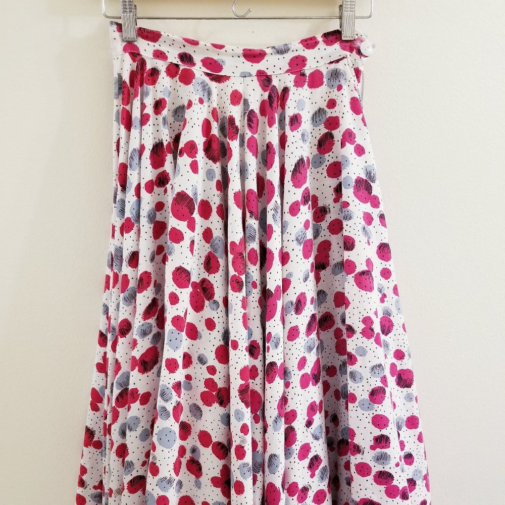 50s Vintage Handmade Novelty Print Skirt - W: 26"